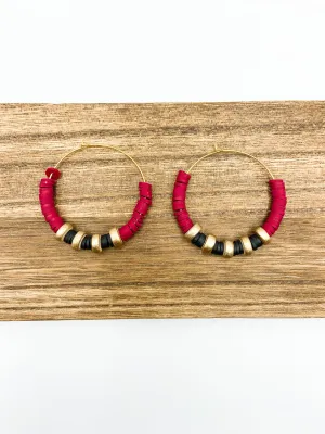 Gamecocks Heishi & Wood Earrings