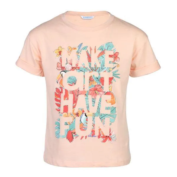 GIRLS LETTERING T-SHIRT - APRICOT