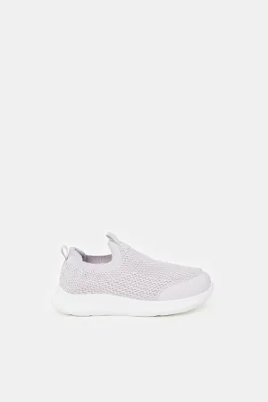 Girls Lilac Textured Slip-On Sneakers