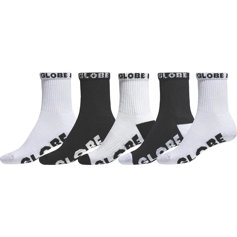 Globe Large Quarter Socks 5 Pack