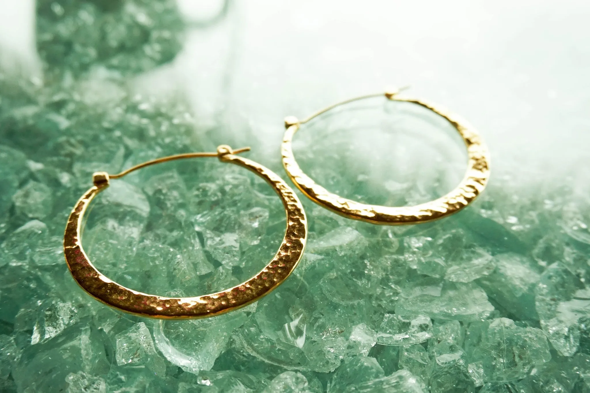 Gypsy hoop earrings - brass