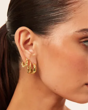 HAISLEY EARRINGS 3 PACK - GOLD PLATED 18K