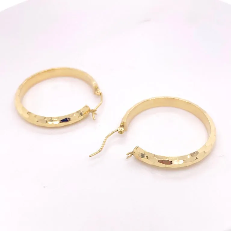 Hammered Hoop Earrings