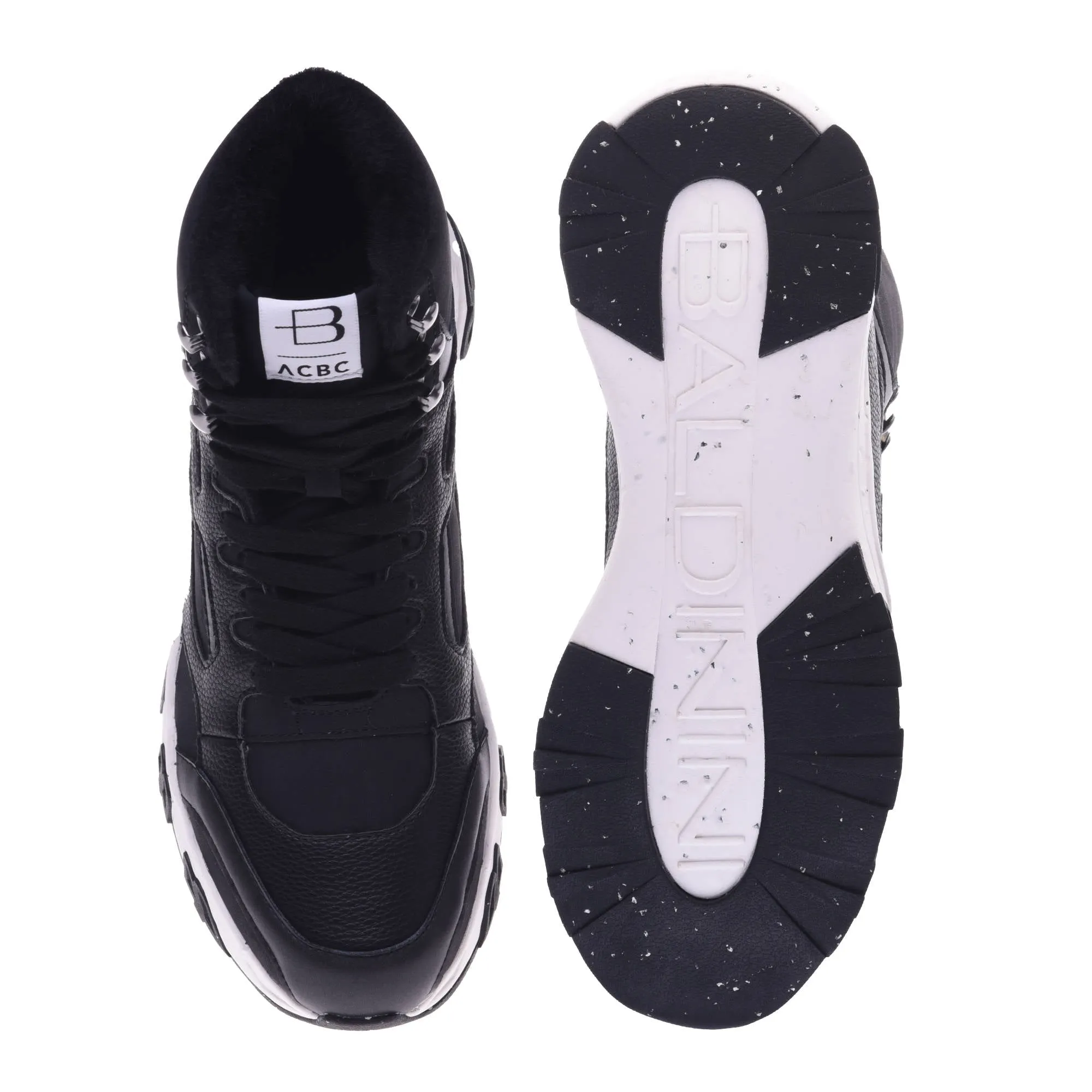 High-Top Trainers in black eco-leather