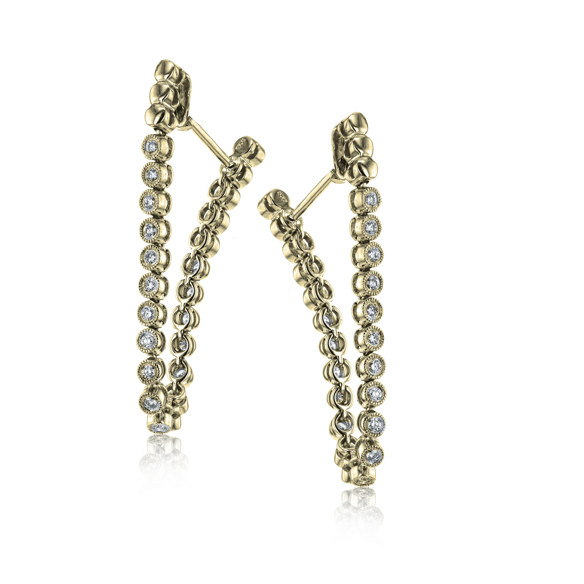 Hoop Earrings in 18k Gold with Diamonds