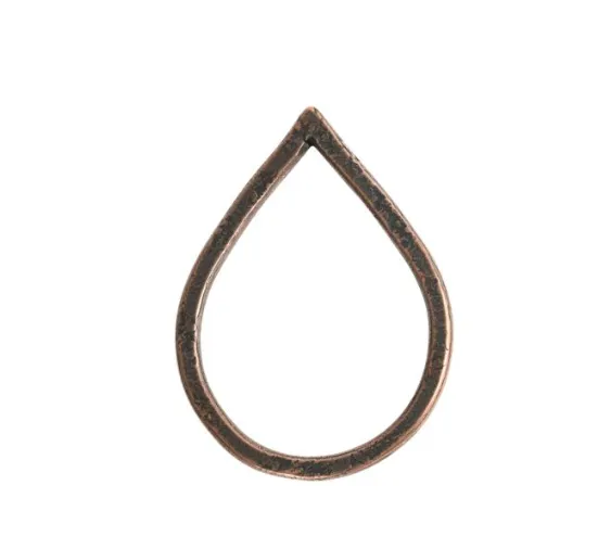 Hoop Hammered Large Drop Copper metal