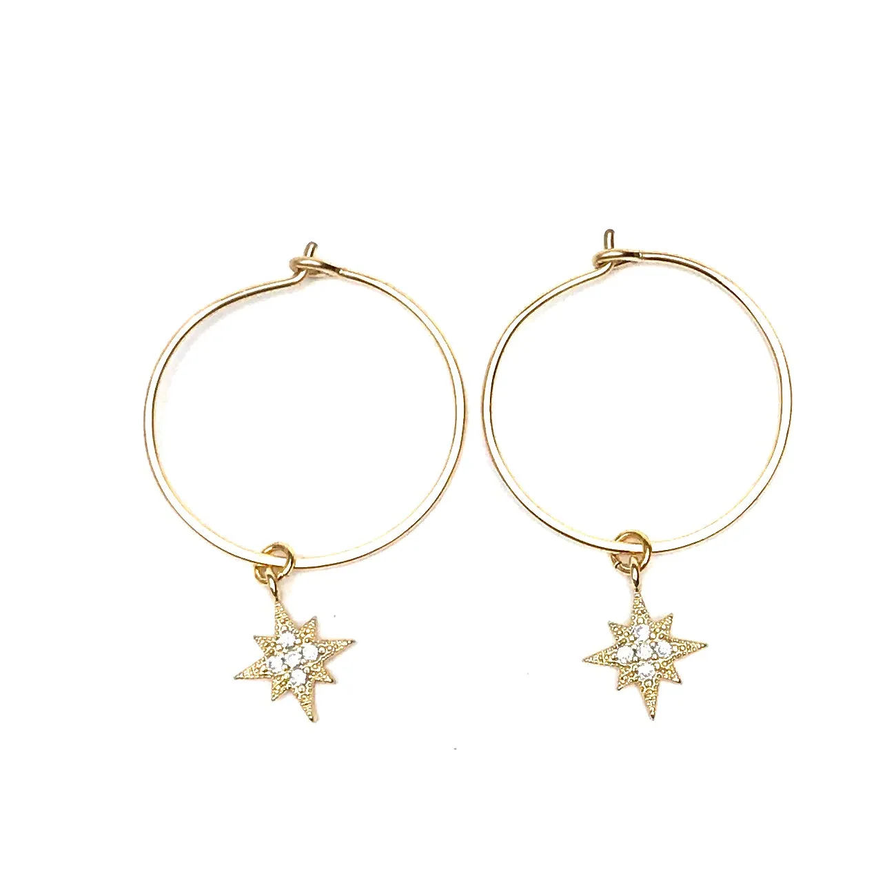 HOOP WITH PAVE NORTH STAR