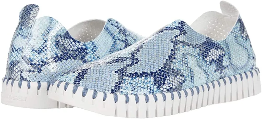 Ilse Jacobsen Tulip 139 Snake Print Perforated Slip-On Sneaker