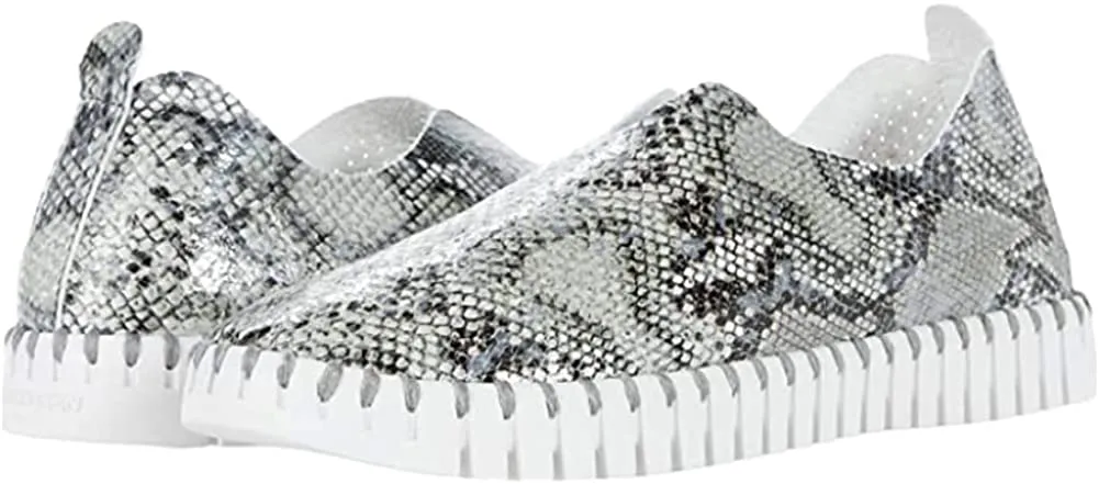 Ilse Jacobsen Tulip 139 Snake Print Perforated Slip-On Sneaker