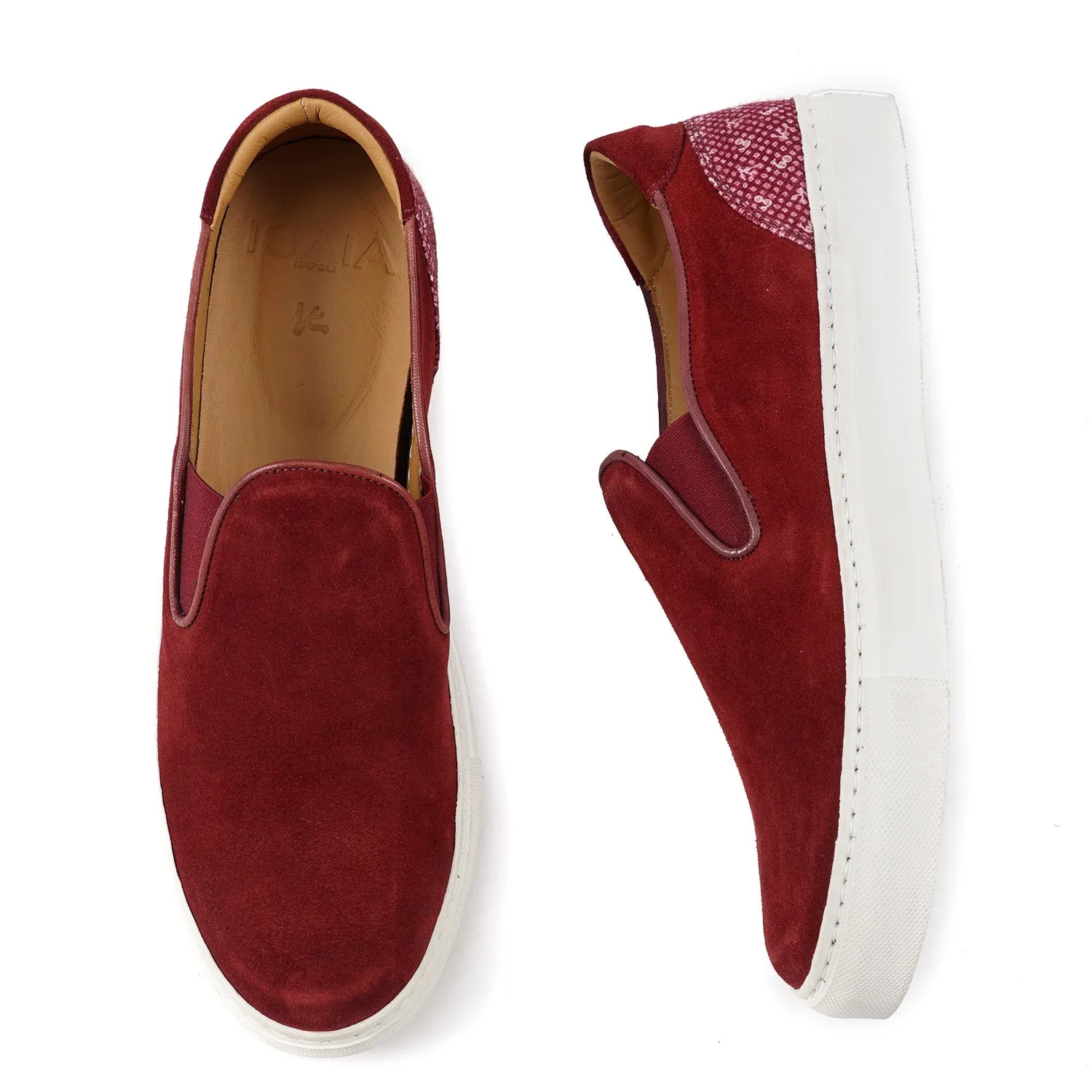 Isaia Slip-On Sneakers with Coral Motif