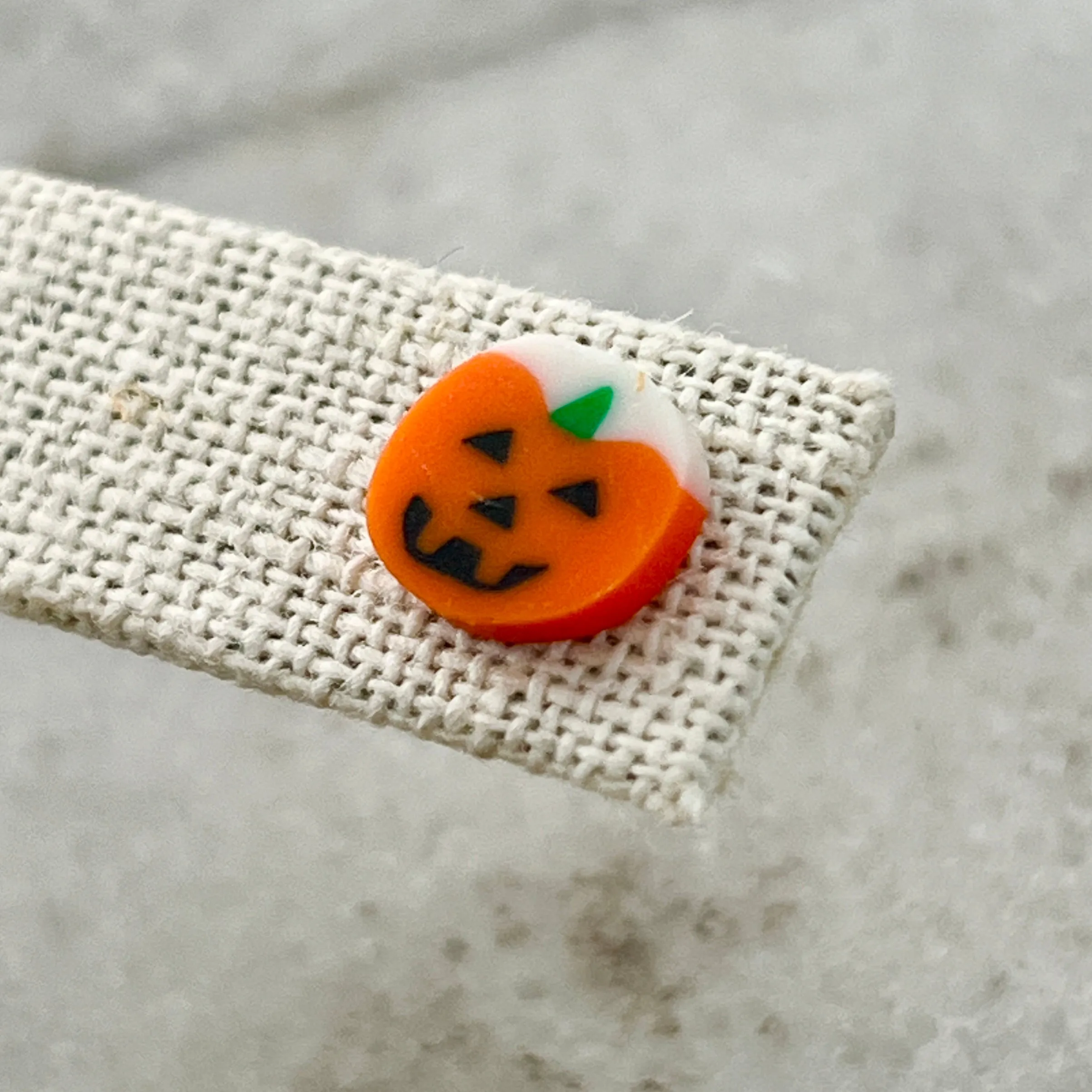 Jack O' Lantern Stud Earrings - Orange