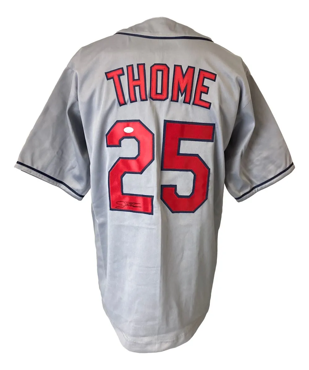 Jim Thome Cleveland Signed Gray Baseball Jersey JSA