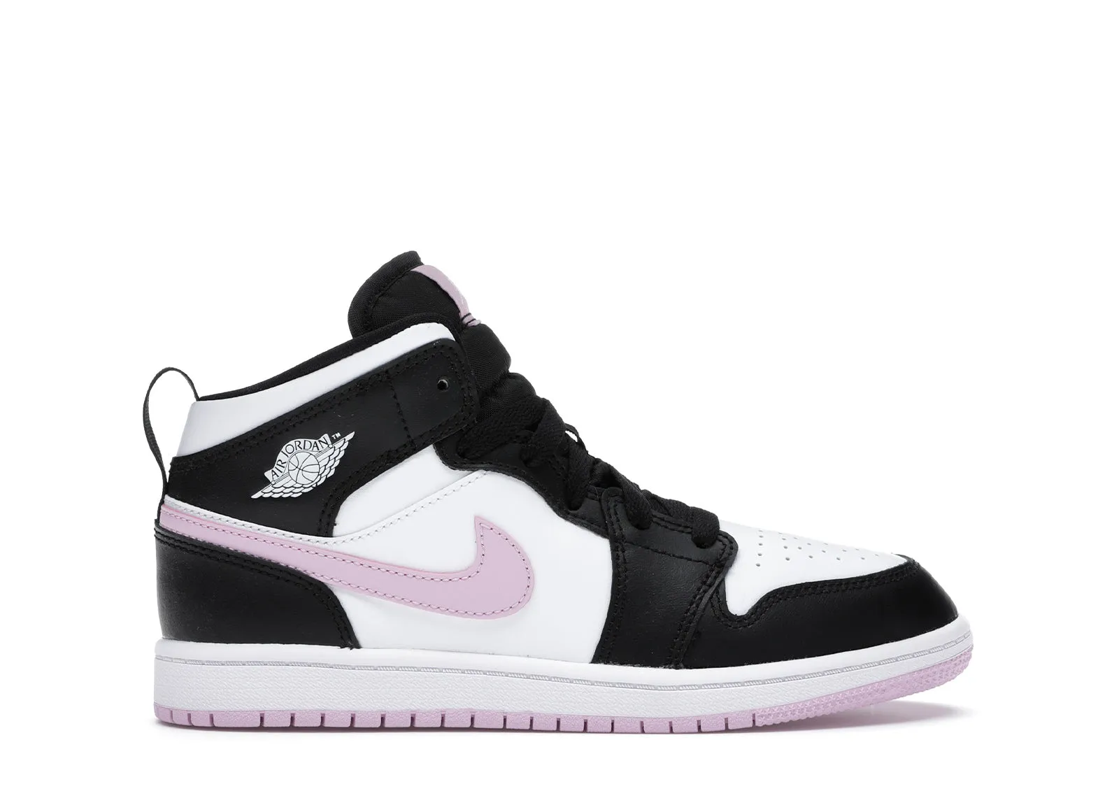 JORDAN 1 MID WHITE BLACK LIGHT ARCTIC PINK (PS)