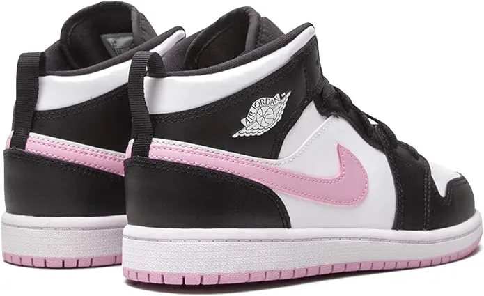 JORDAN 1 MID WHITE BLACK LIGHT ARCTIC PINK (PS)