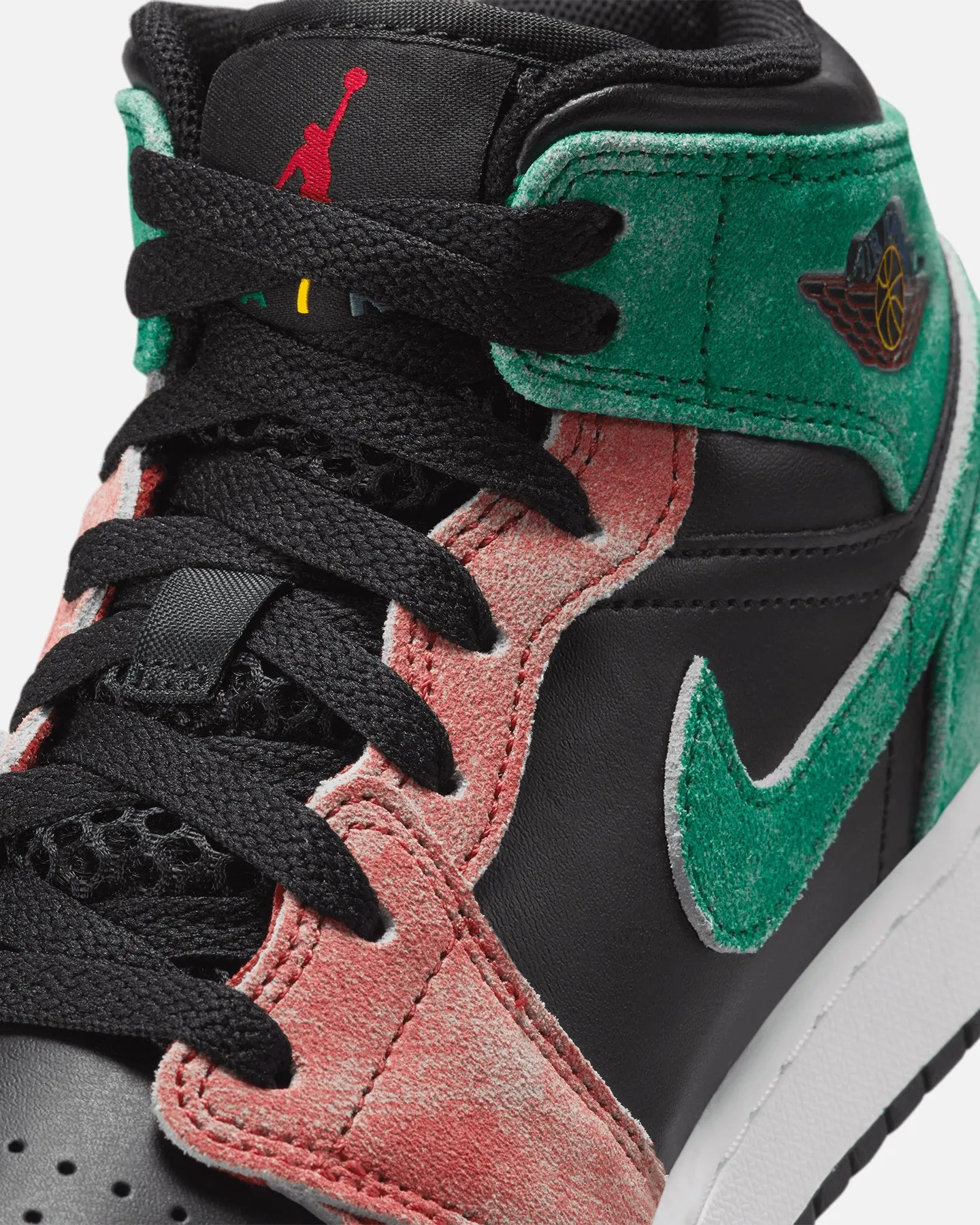 Jordan Kids' Air Jordan 1 Mid SE (GS) Black/Pine Green