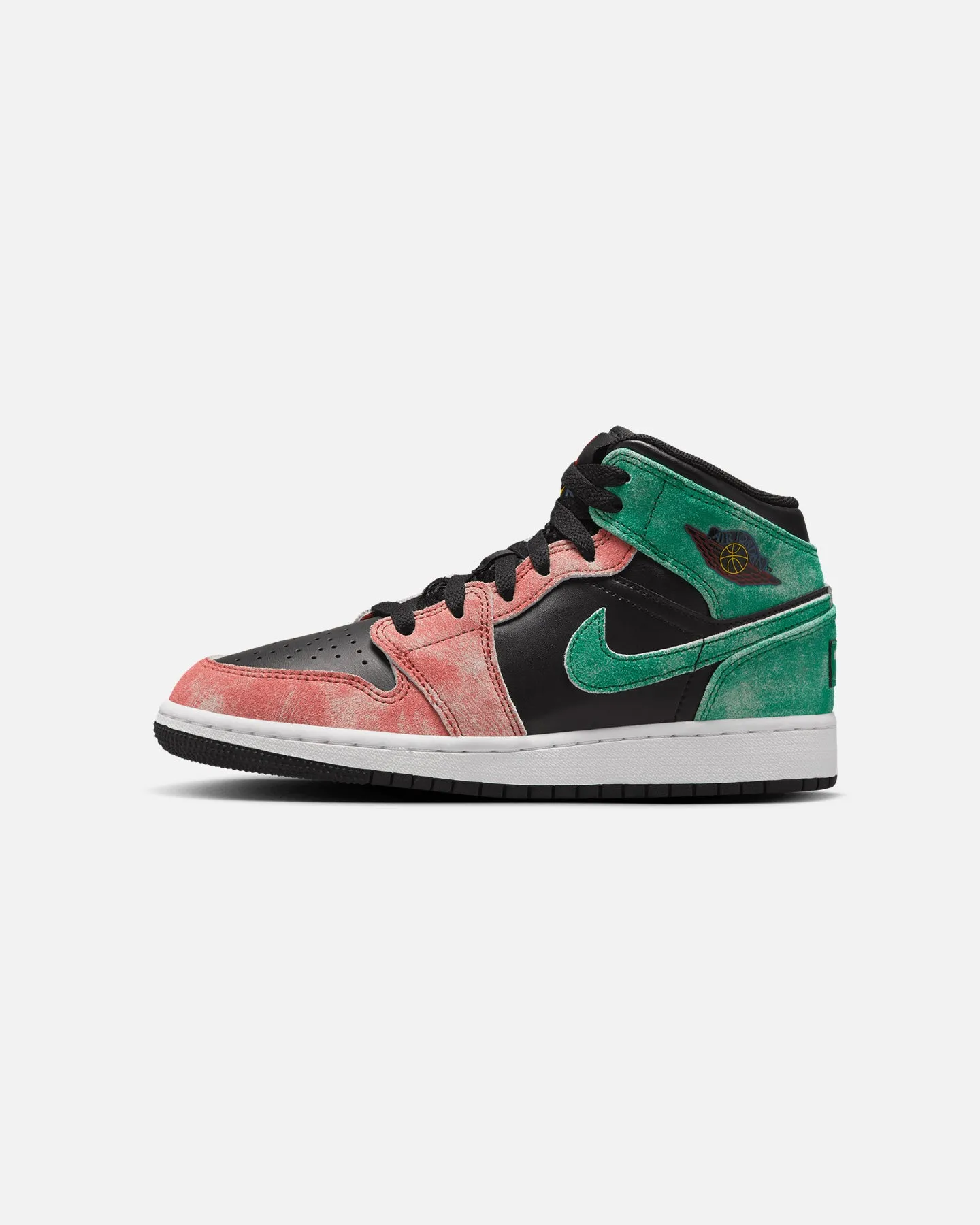 Jordan Kids' Air Jordan 1 Mid SE (GS) Black/Pine Green