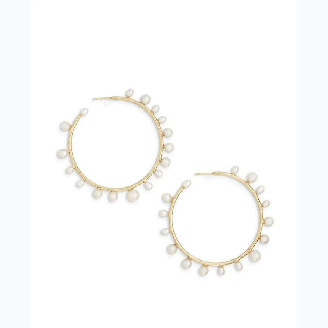 Large Pearl Hoops