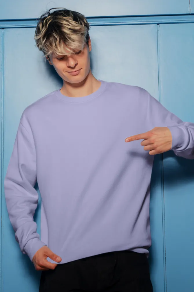 Lavender Oversized Sweatshirt for men