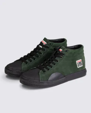 Leather Suede High Top Sneakers Army