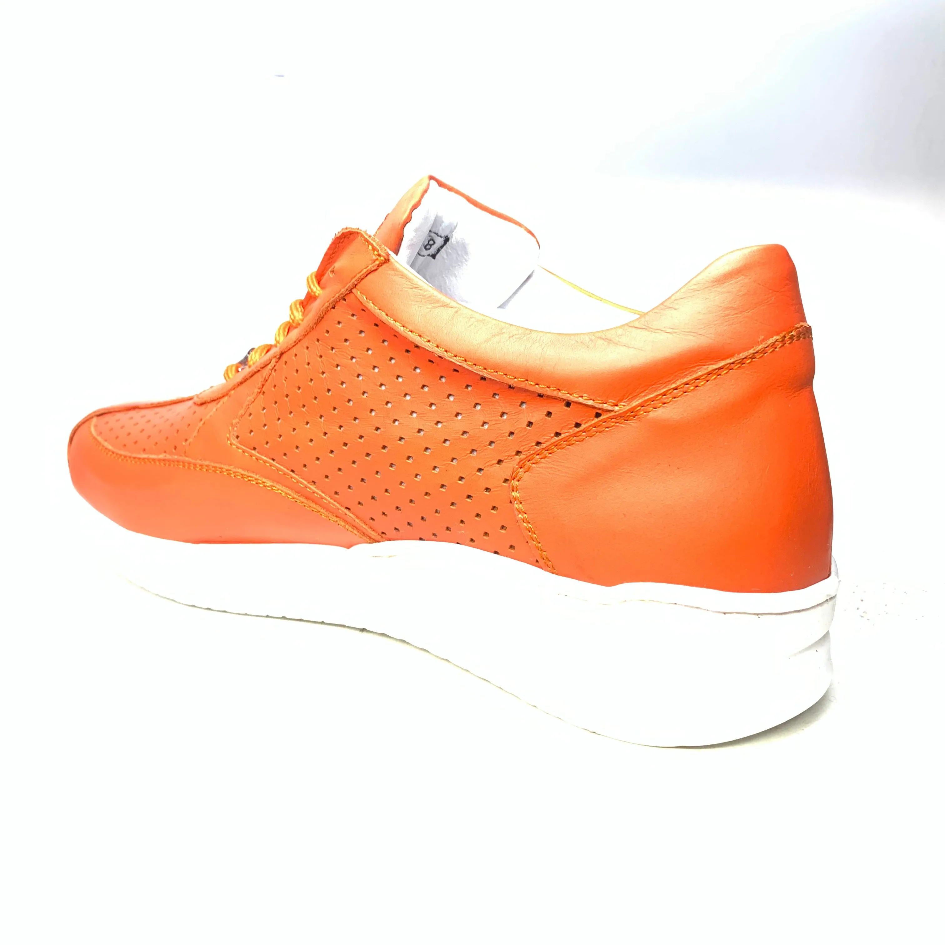 Mauri M770 Orange Arancio Perforated Crocodile Nappa Sneakers