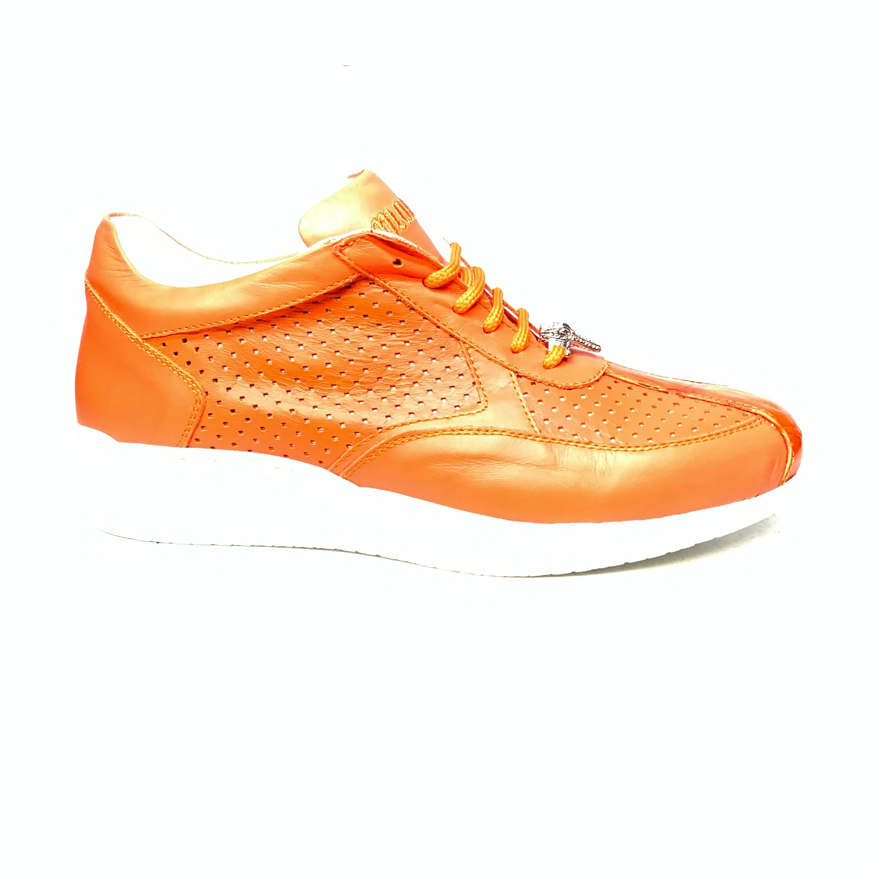 Mauri M770 Orange Arancio Perforated Crocodile Nappa Sneakers