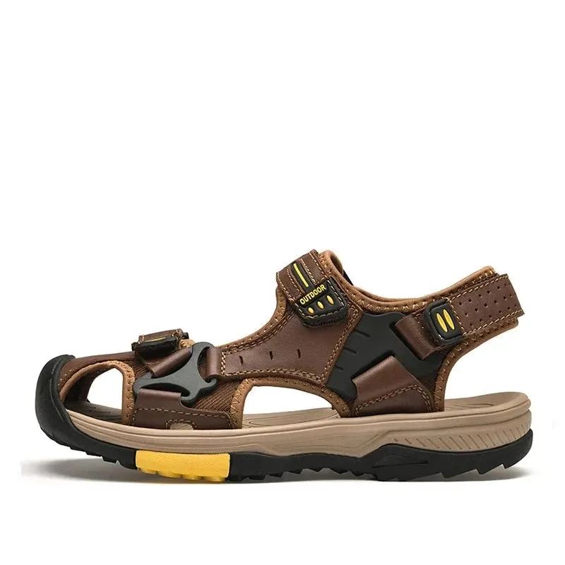 Men's Genuine Leather Sandals Brand Classic Sandal Summer Male Outdoor Casual Lightweight Sneakers Fashion Sandal