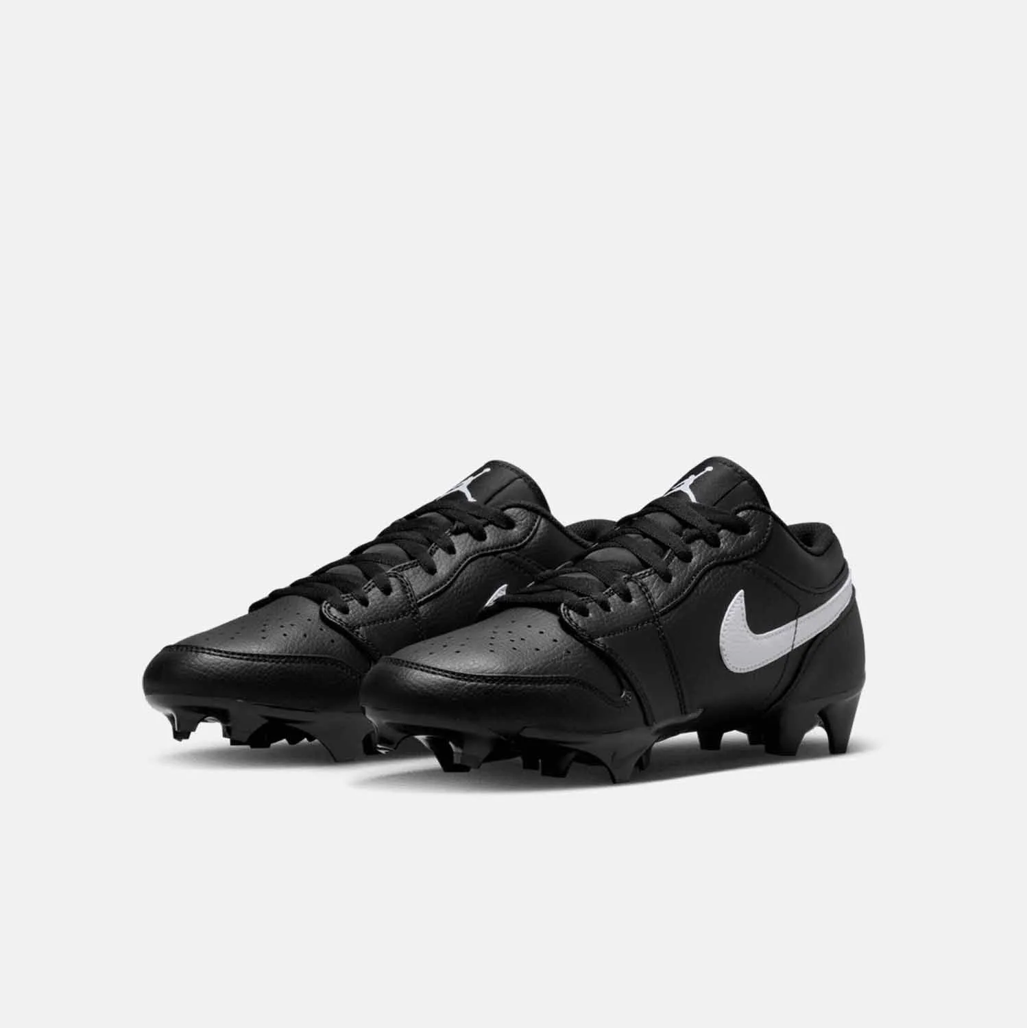 Men's Jordan 1 Low TD Football Cleats, Black/White