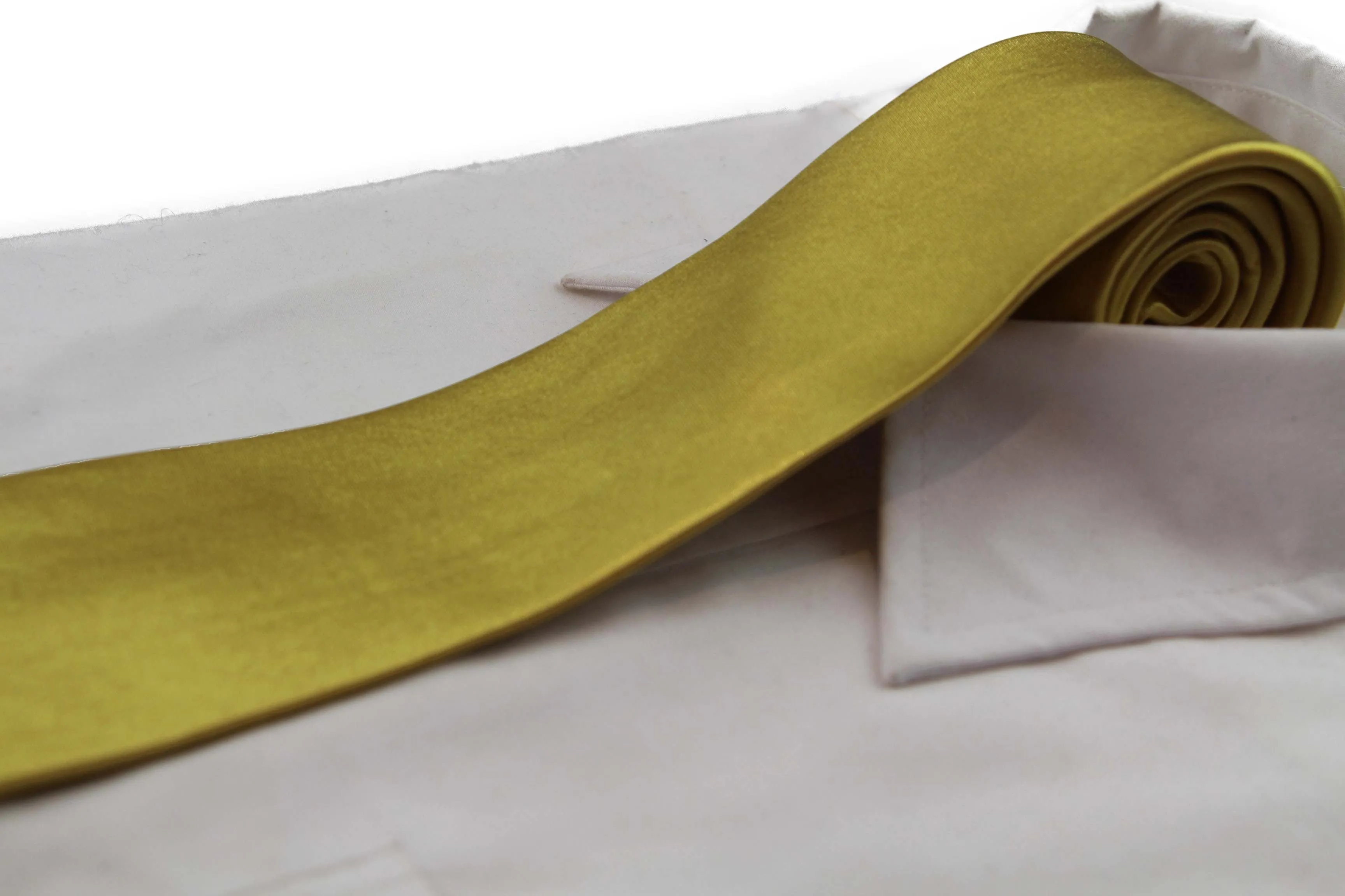 Mens Mustard Yellow 8cm Plain Neck Tie