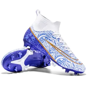 Men/Women Soccer Cleats High Ankle Shoes ideal for playing Outdoor Grass