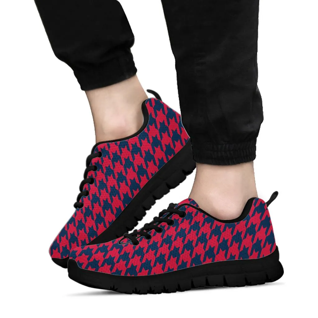 Mesh Sneakers_Blue on Red_NE_HT Pattern