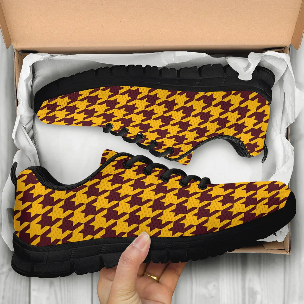 Mesh Sneakers_Burgundy on Gold_W_HT Pattern