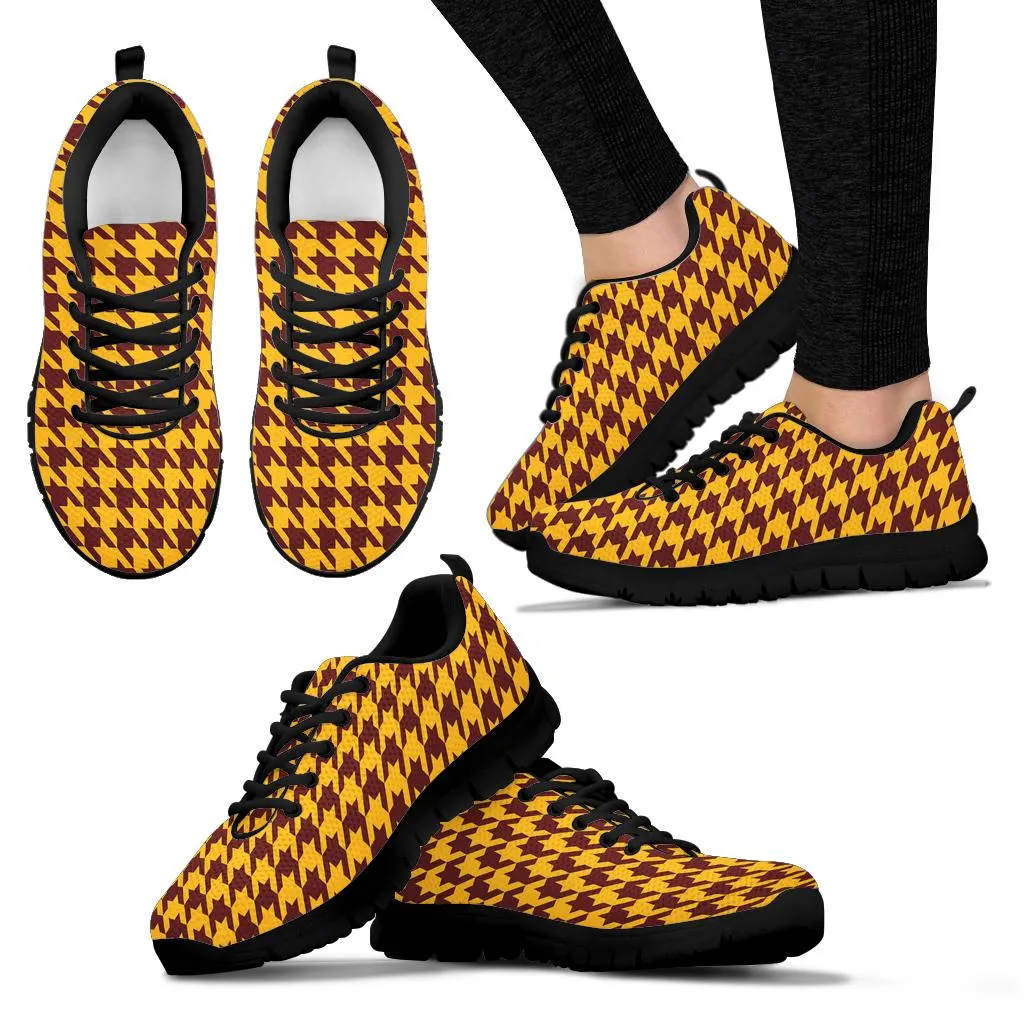 Mesh Sneakers_Burgundy on Gold_W_HT Pattern