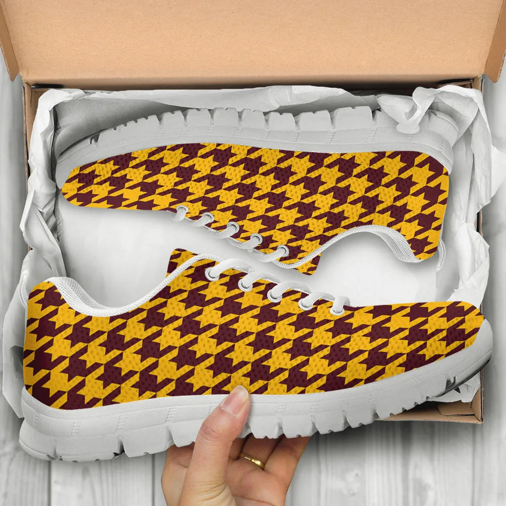 Mesh Sneakers_Burgundy on Gold_W_HT Pattern