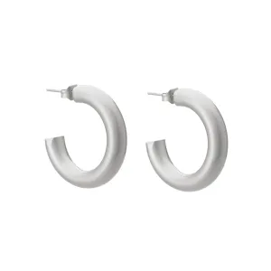 Mini Kennedy Hoops - Silver (Matte Finish)