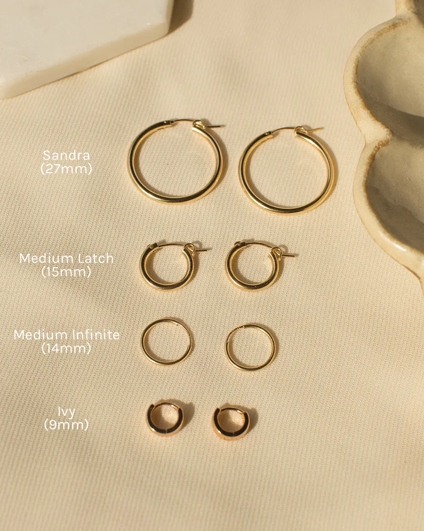 Mix & Match Medium Latch Hoops (15mm) - Sterling Silver