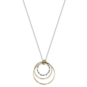 Mixed Metal Triple Hoop Necklace