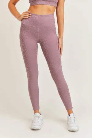 Mono B Leopard Jacquard TACTEL® High-Waisted Legging - Mauve21