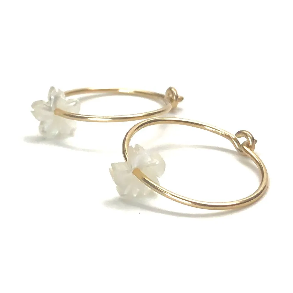 MOTHER OF PEARL FLOWER HOOP