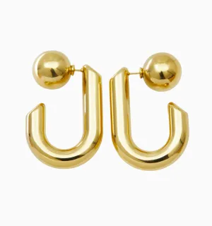 Natalia Reversible Hoop Earrings - Sphere