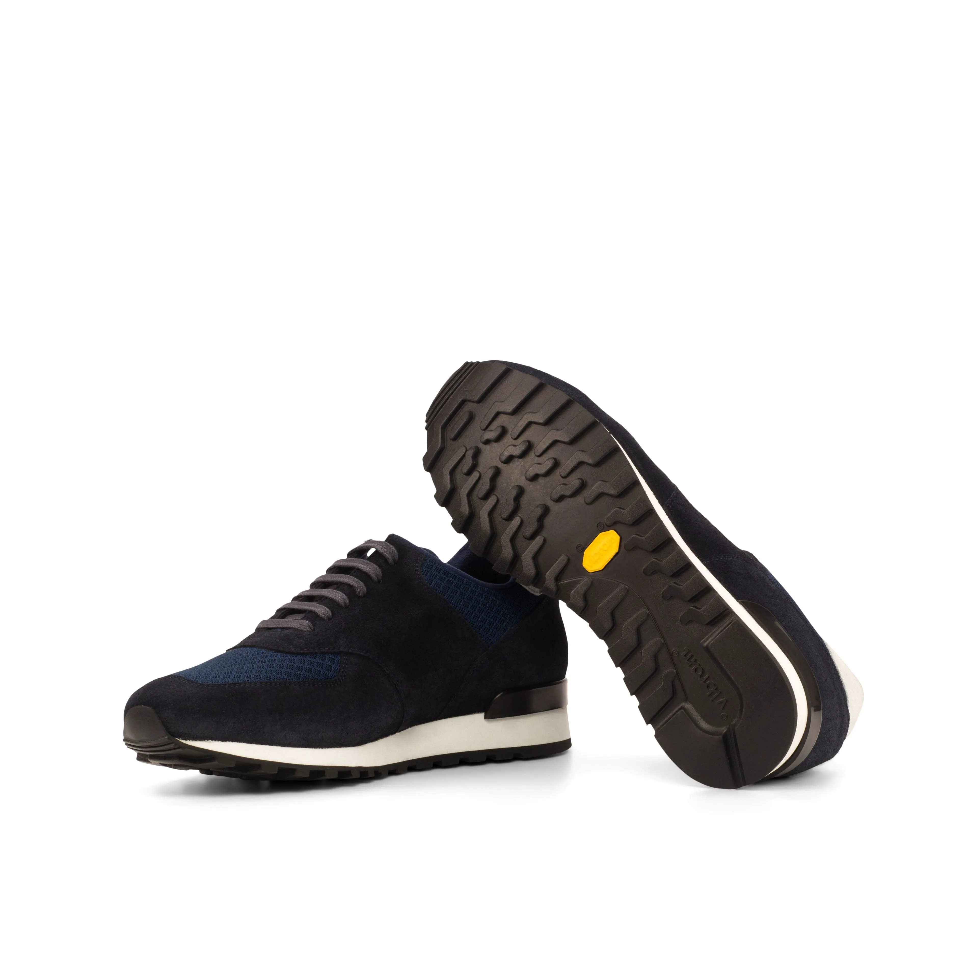 Navy Suede & Mesh Jogger Sneakers