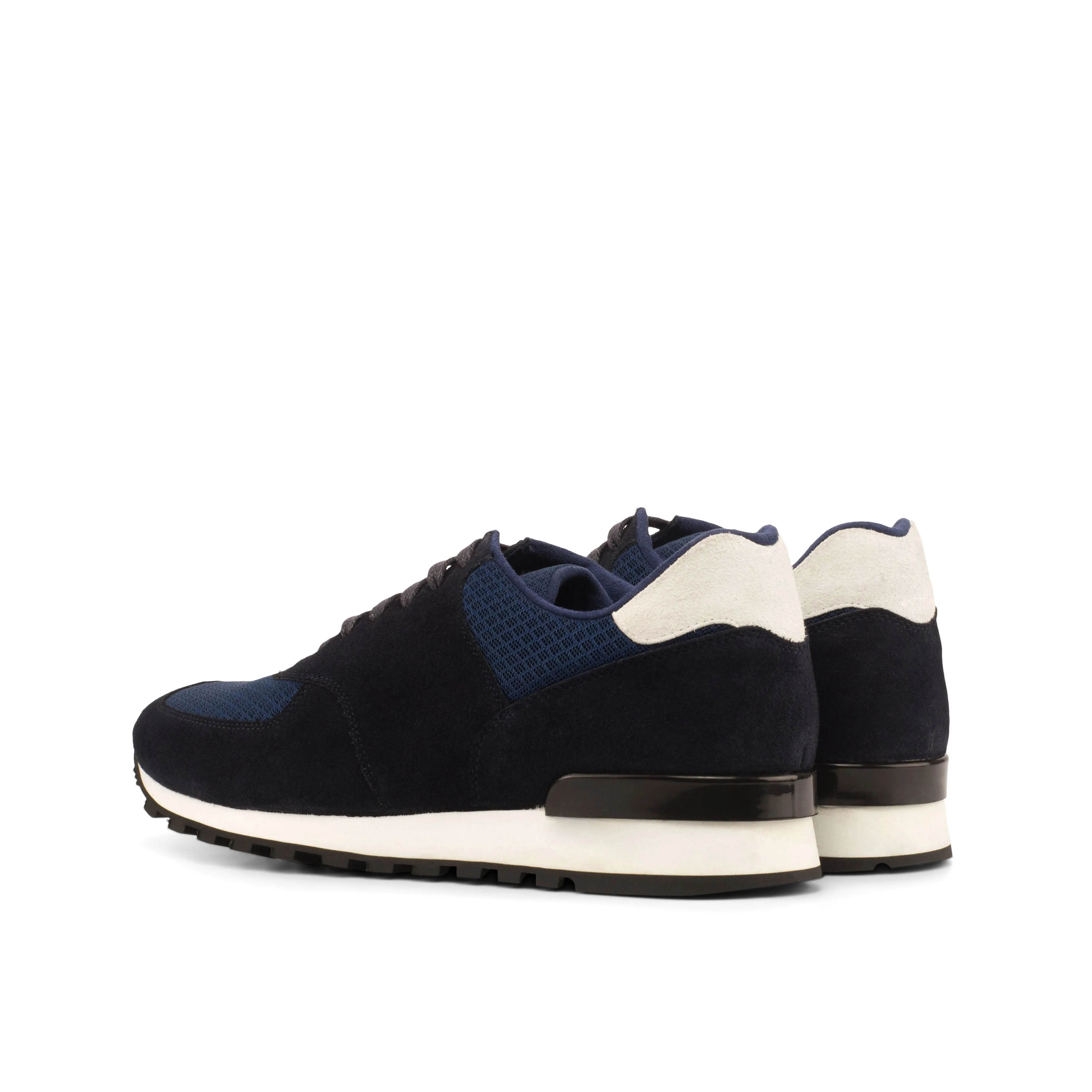 Navy Suede & Mesh Jogger Sneakers