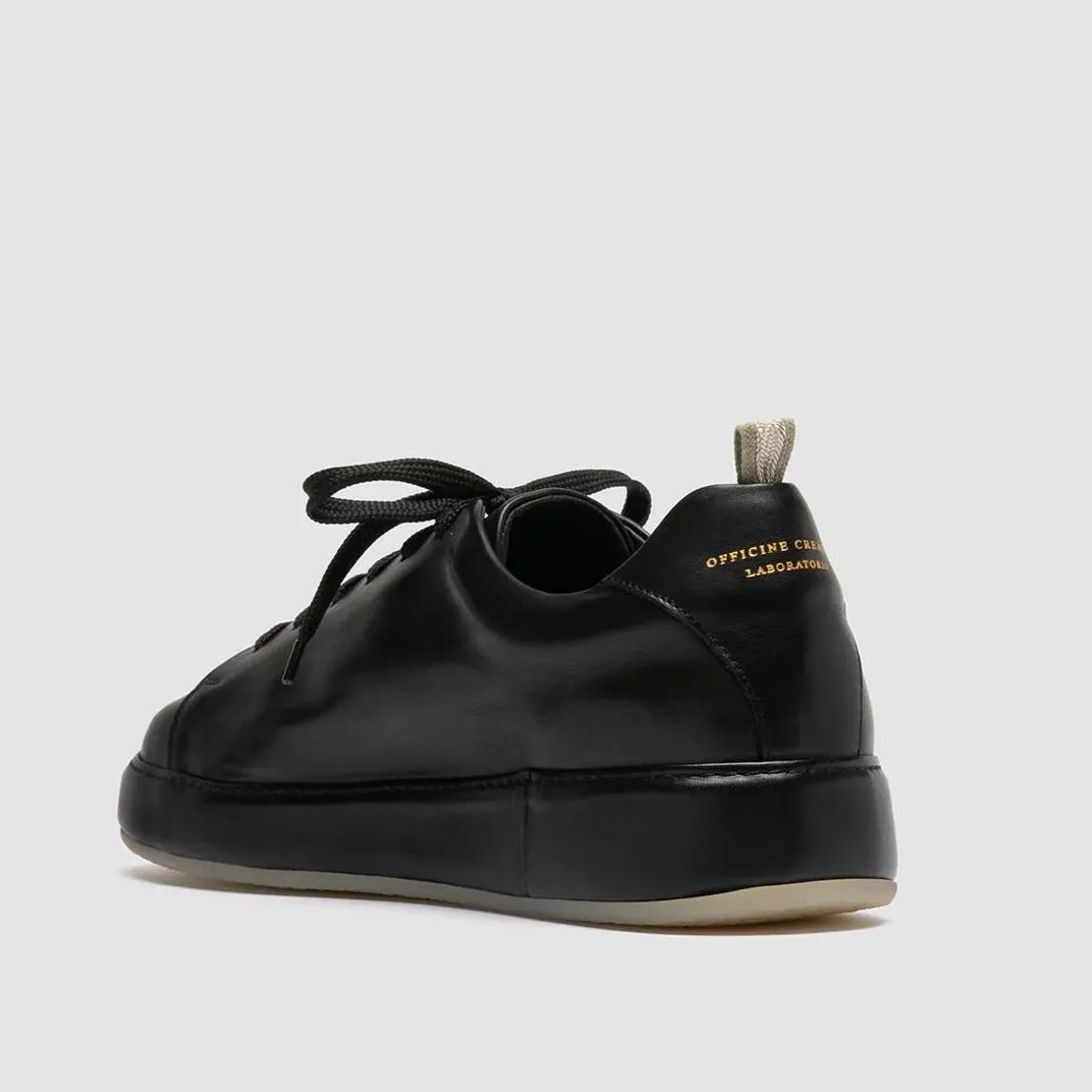 Nero Covered Leather Low Top Sneakers