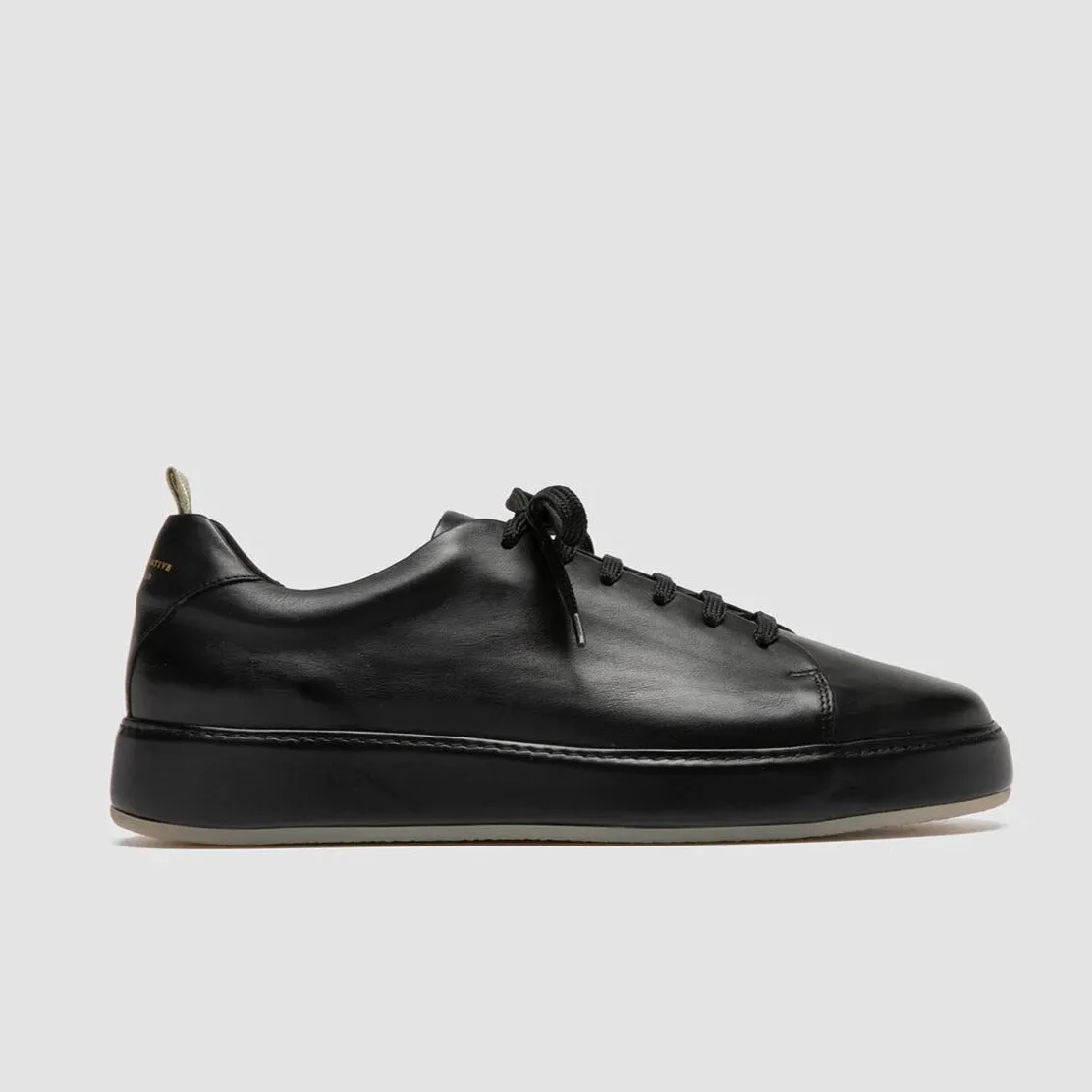 Nero Covered Leather Low Top Sneakers