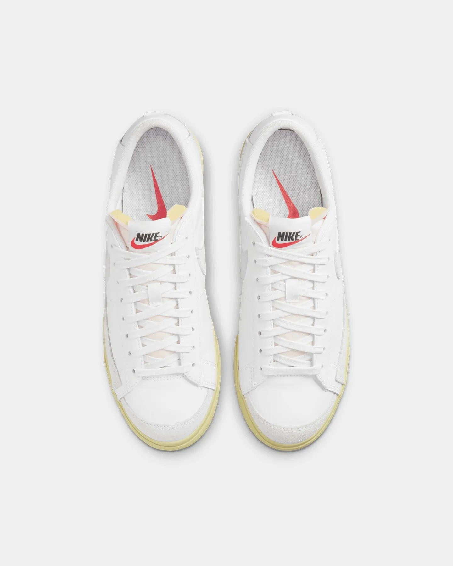 Nike Women's Blazer Low Platform Shoes White/White-Lemon