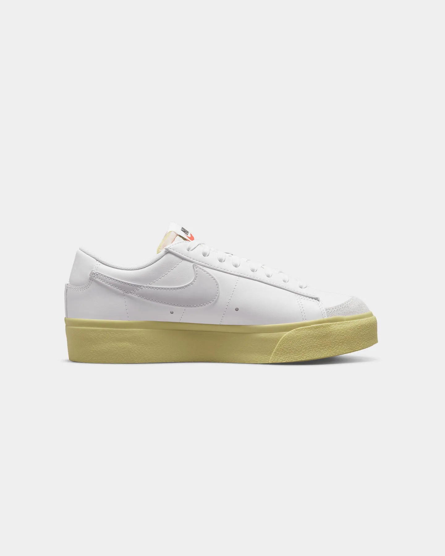 Nike Women's Blazer Low Platform Shoes White/White-Lemon