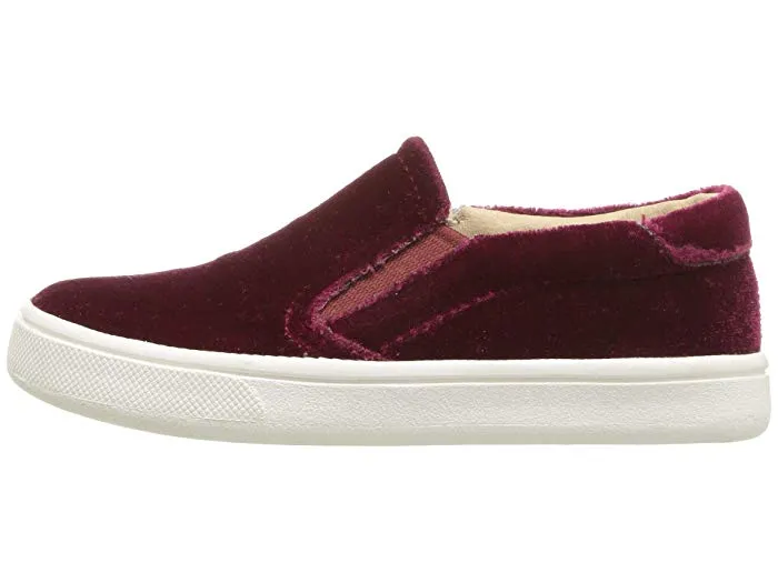 Old Soles Girl's Velvey Hoff Velvet Slip On, Red