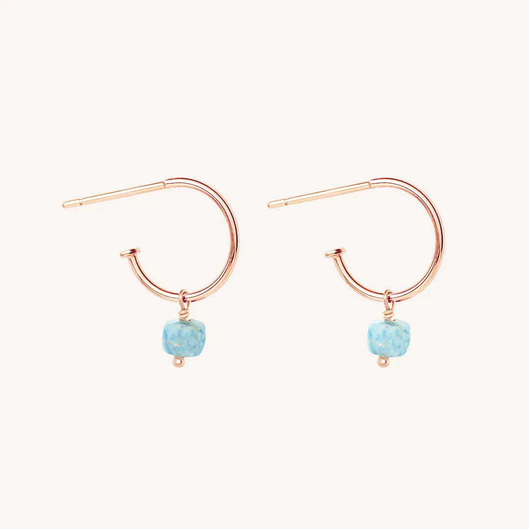 Olsen Larimar Hoops - Stone of Happiness