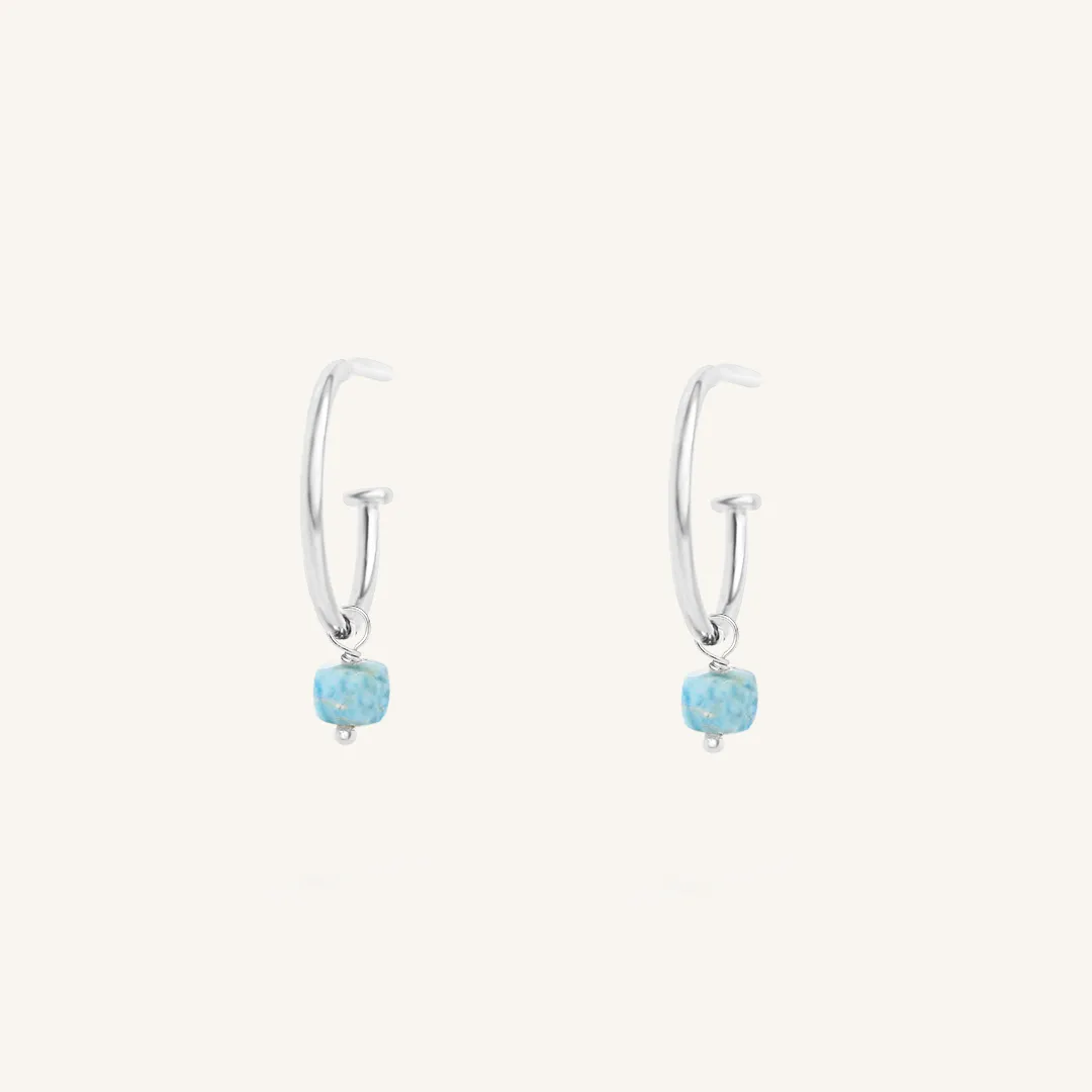 Olsen Larimar Hoops - Stone of Happiness