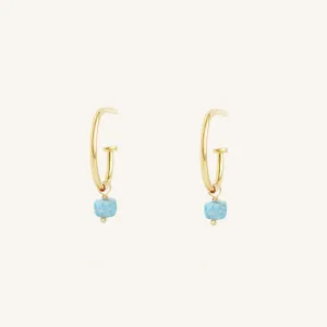 Olsen Larimar Hoops - Stone of Happiness