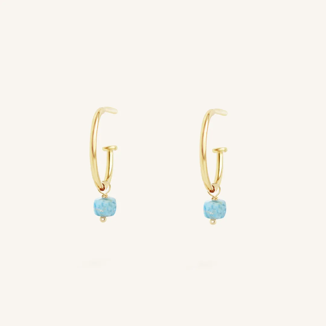 Olsen Larimar Hoops - Stone of Happiness